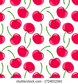 Colorful pattern element. Ripe cherry. Vector illustration.