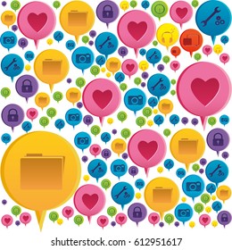 colorful pattern formed by dialogue social icons vector illustration