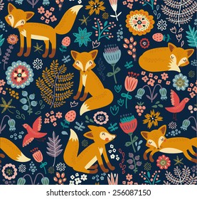 Colorful pattern with a fox