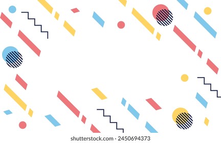 Colorful pattern from geometric shapes isolated on a white background. Blank space for text. Abstract pattern. For use in web design, poster, print. Vector illustration EPS 10.