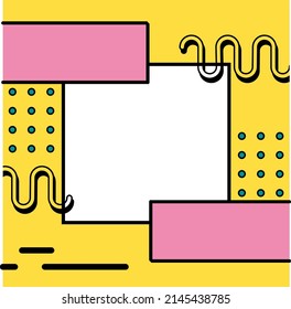 Patrón colorido con formas geométricas, patrones memphis. Para publicidad, invitaciones, presentaciones.