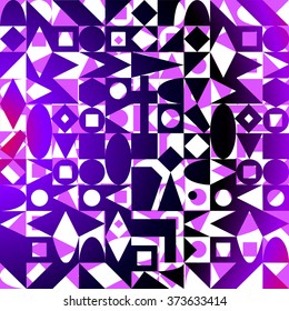colorful pattern of geometric shapes. Purple geometric pattern
