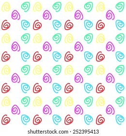 colorful  pattern with hand drawn spirals. Vector illustration