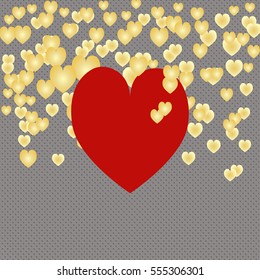 Colorful pattern with heart  on a gray background