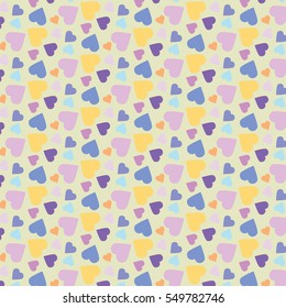 colorful pattern with  hearts. Background for Valentine's Day greetings cards and gifts papers. Vector illustration.