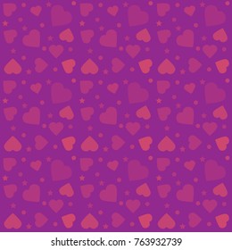 colorful pattern with hearts. Background for Valentine's Day greetings cards and gifts papers. Vector illustration.