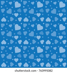 colorful pattern with hearts. Background for Valentine's Day greetings cards and gifts papers. Vector illustration.