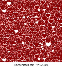 Colorful pattern with hearts, Valentine background. Love illustration, vector