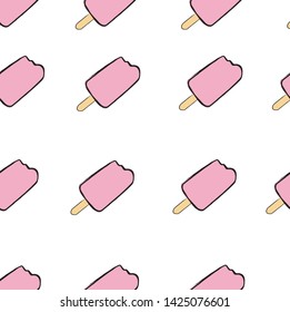 Colorful pattern of ice cream in pop art style