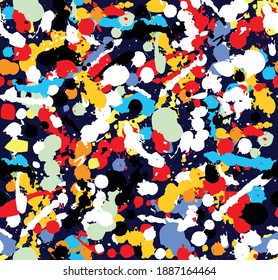 colorful pattern illustration in vector of random paint splatters.