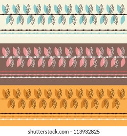 Colorful pattern with leafs illustration