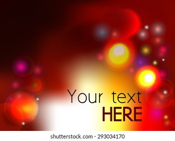 Colorful pattern with lights, circles and copy space