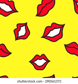 Colorful pattern with lips