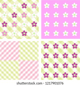 A colorful pattern with little flower and different background