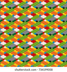 Colorful pattern made of building blocks for children.