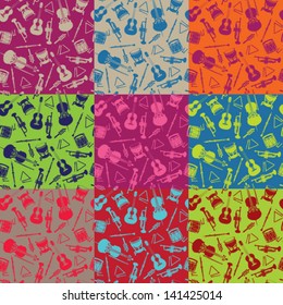 colorful pattern made of music instruments