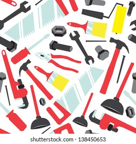 Colorful pattern made of tools found around the house