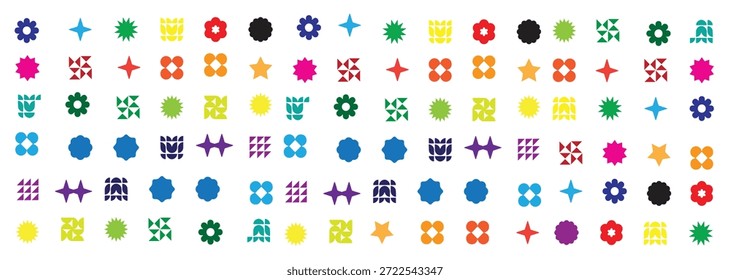 Patrón colorido con muchas Formas y colores diferentes
