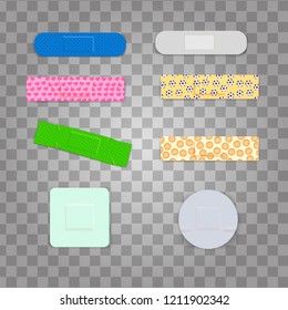 Colorful Pattern Medicine Plaster Bandage Vector Realistic Illustration