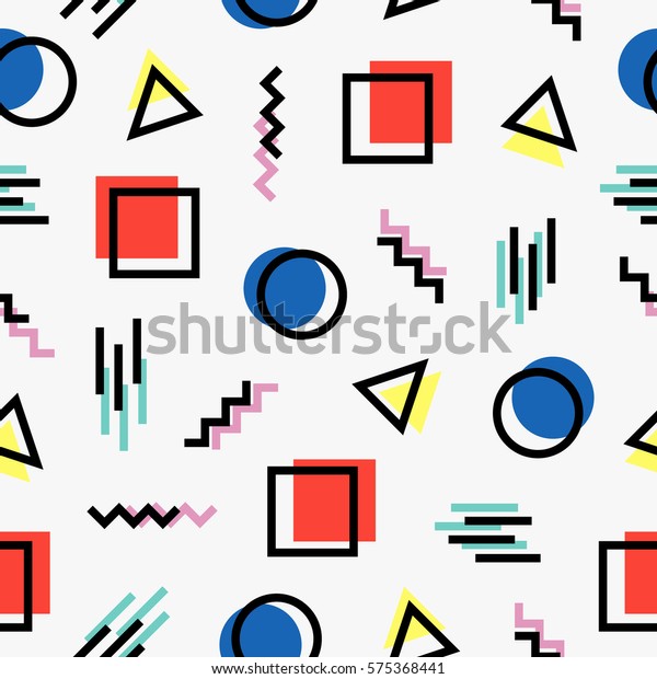 Colorful Pattern Memphis Style Stock Vector (Royalty Free) 575368441 ...