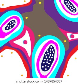 Colorful pattern memphis style. Creative doodle art header with different shapes and textures.

