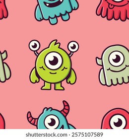 Colorful Pattern Monster Character set