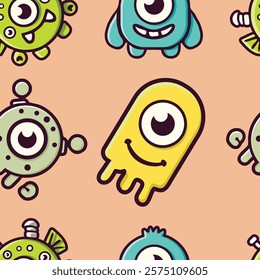 Colorful Pattern Monster Character set