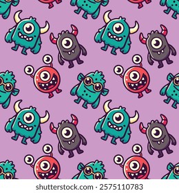 Colorful Pattern Monster Character set