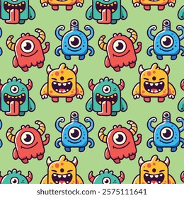 Colorful Pattern Monster Character set