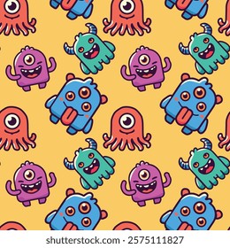 Colorful Pattern Monster Character set