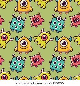 Colorful Pattern Monster Character set