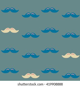 Colorful pattern, mustache art background design for fabric and decor. Men's mustache - pattern