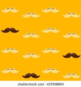 Colorful pattern, mustache art background design for fabric and decor. Men's mustache - pattern
