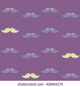 Colorful pattern, mustache art background design for fabric and decor. Men's mustache - pattern