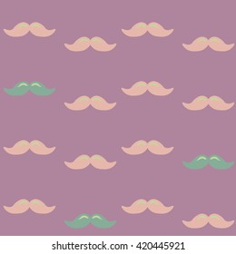 Colorful pattern, mustache art background design for fabric and decor. Men's mustache - pattern