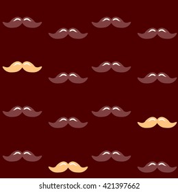 Colorful pattern, mustache art background design for fabric and decor. Men's mustache - pattern