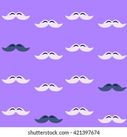 Colorful pattern, mustache art background design for fabric and decor. Men's mustache - pattern