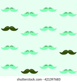Colorful pattern, mustache art background design for fabric and decor. Men's mustache - pattern