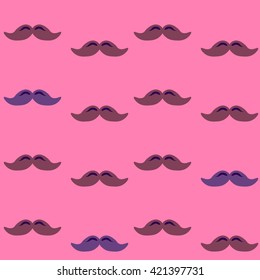 Colorful pattern, mustache art background design for fabric and decor. Men's mustache - pattern