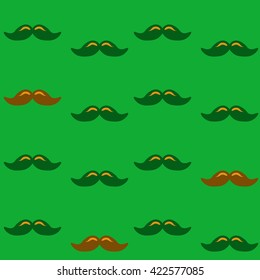 Colorful pattern, mustache art background design for fabric and decor. Men's mustache - pattern
