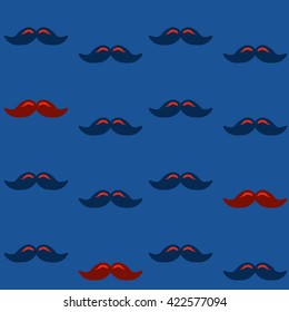 Colorful pattern, mustache art background design for fabric and decor. Men's mustache - pattern