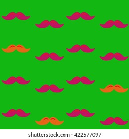 Colorful pattern, mustache art background design for fabric and decor. Men's mustache - pattern
