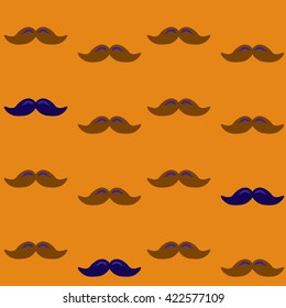 Colorful pattern, mustache art background design for fabric and decor. Men's mustache - pattern