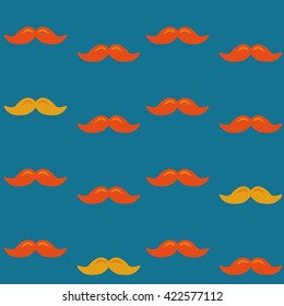 Colorful pattern, mustache art background design for fabric and decor. Men's mustache - pattern