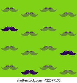 Colorful pattern, mustache art background design for fabric and decor. Men's mustache - pattern