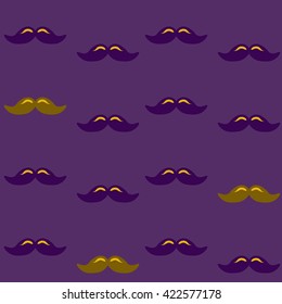Colorful pattern, mustache art background design for fabric and decor. Men's mustache - pattern