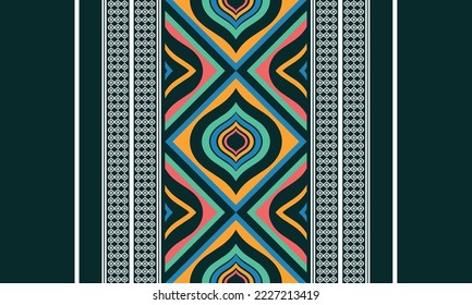 Colorful pattern with ogee shapes designed for fabric or paper printing