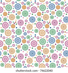 Colorful pattern on white background, seamless