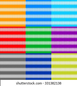 Colorful pattern with oval shapes in orange, blue, aqua, red, green, purple and gray colors.