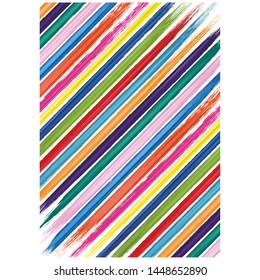 Colorful pattern with paint brushes strokes on white background. Abstract texture vector illustration